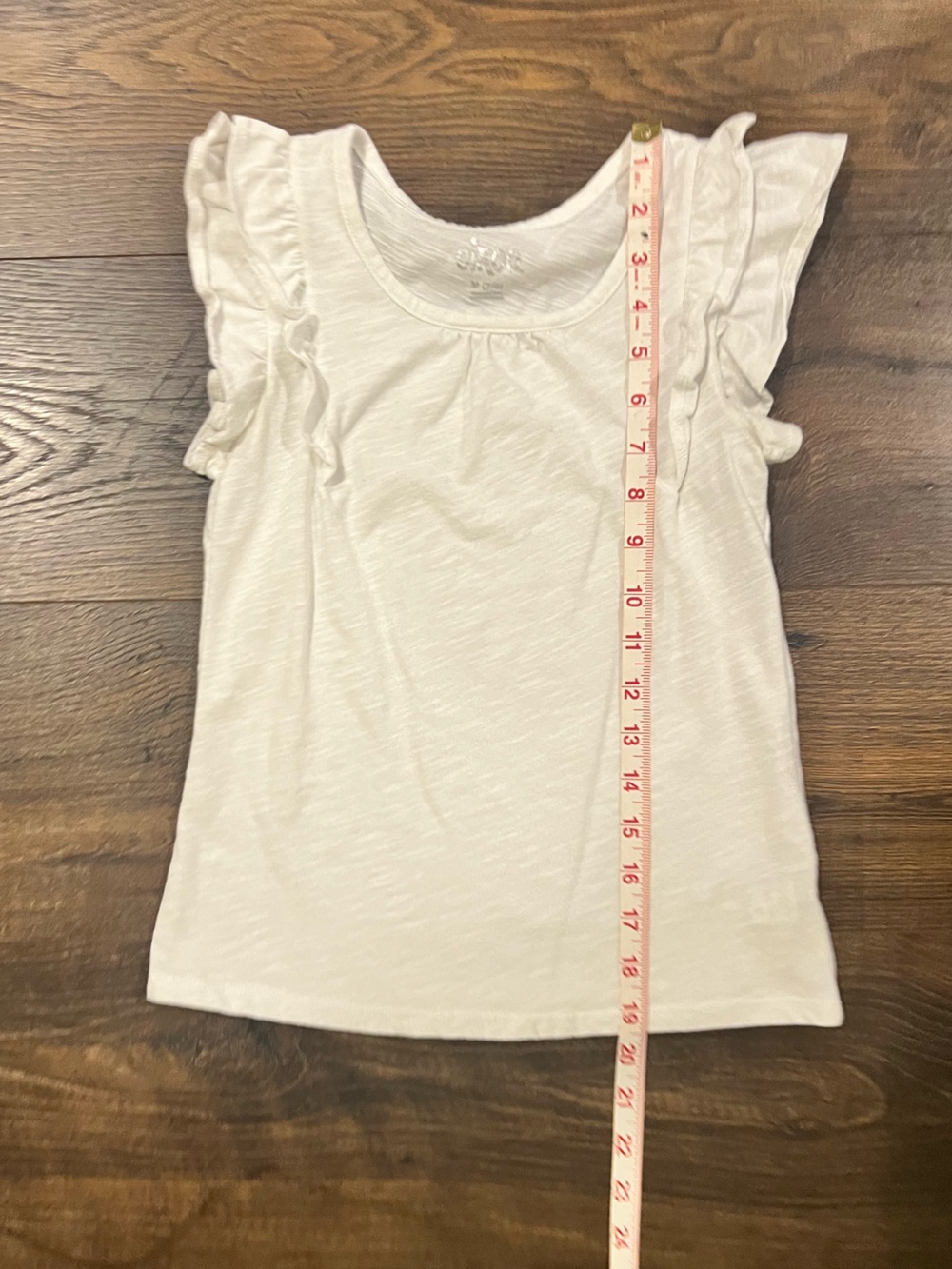 Girls Cream Short-Sleeve Scoop Neck Top